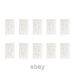 0-10V Dimmable Switch White Low Voltage Dimmer Switch for LED Halogen, 10 Pcs