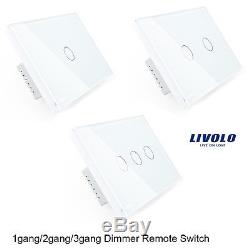 1-10pcs Livolo LED Light Touch Dimmer Remote Switch AC110250V 1Gang 2Gang 3Gang