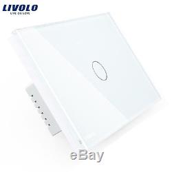 1-10pcs Livolo US/AU 1/2/3Gang Wall LED Light White Touch Panel Dimmer Switch