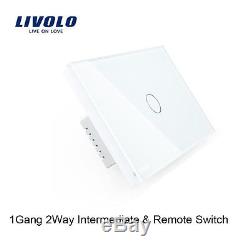 1-10pcs US 1/2/3Gang 2Way Livolo LED Light Touch Remote Smart Switch