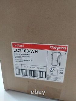 1 Box of 20 Radiant Legrand LC2103-WH White (2 Wire RF Dimmer AUX) LC2103