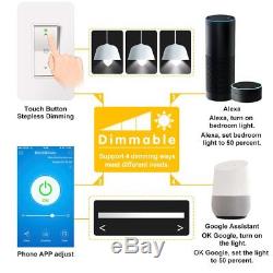 1 Gang Dimmer WiFi Smart Wall Light Switch Work With Alexa Google For Android iOS