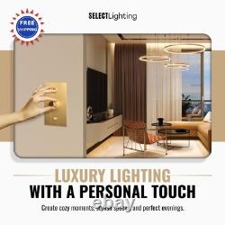 1 Gang Solid Brass Rotary Dimmer Switch Satin Finish Led Select 120V Wall Mount