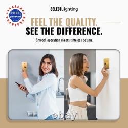 1 Gang Solid Brass Rotary Dimmer Switch Satin Finish Led Select 120V Wall Mount