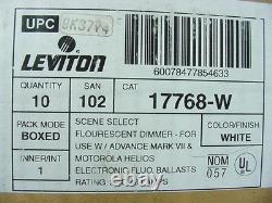 10 Leviton White ON/OFF Scene Micro Dimmer Fluorescent Preset Switches 17768-W
