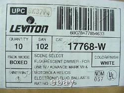 10 Leviton White ON/OFF Scene Micro Dimmer Fluorescent Preset Switches 17768-W