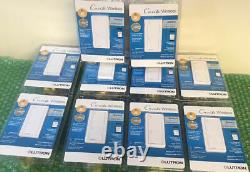 10 Lutron Caseta Wireless In-Wall Light/Fan Switch PD-5ANS-WH-R White