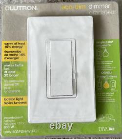 10 PACK! Lutron DVW-603PGH-WHC Diva 120V LED Dimmer with wall plate