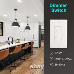 10 PCS 0-10V LED Dimmer Switch White Single-Pole or 3-Way Low Voltage Switch