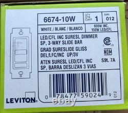 10 PCS Leviton SureSlide 6674-10W Slide Dimmer White