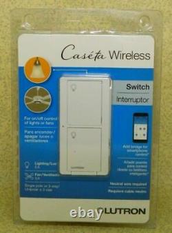 (10 PCS) Lutron Caseta Wireless In-Wall Light/Fan Switch PD-5ANS-WH-R White
