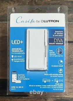 (10 PCS) Lutron Diva Smart Dimmer Switch, Caseta Lighting DVRF-6L-WH-R