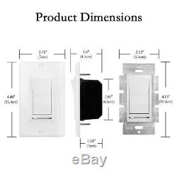 10 Pack 150W LED and CFL/600W Incandescent Wall Light Switch Slide Dimmer Switch