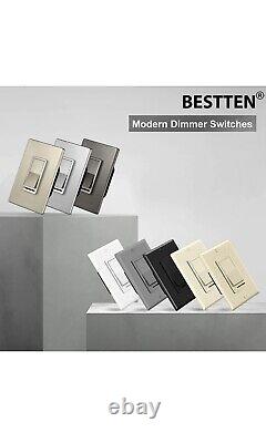 10 Pack BESTTEN Digital Dimmer Light Switch with LED Indicator, Horizontal or