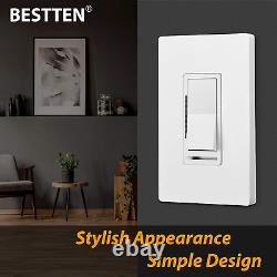 10 Pack BESTTEN Digital Dimmer Light Switch with LED Indicator, Horizontal or