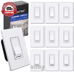10 Pack BESTTEN Dimmer Light Switch, 3 Way or Single Pole, for Dimmable LED, I