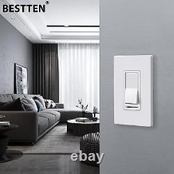 10 Pack BESTTEN Dimmer Light Switch, 3 Way or Single Pole, for Dimmable LED, I