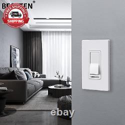 10 Pack BESTTEN Dimmer Light Switch, 3 Way or Single Pole, for Dimmable LED, I