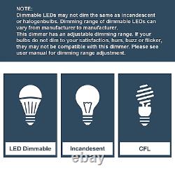 10 Pack BESTTEN Dimmer Light Switch, 3 Way or Single Pole, for Dimmable LED, I