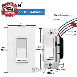 10 Pack BESTTEN Dimmer Light Switch, 3 Way or Single Pole, for Dimmable LED, I