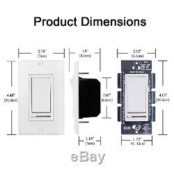 10 Pack BESTTEN Dimmer Light Switch, Universal Lighting Control, Single Pole 3