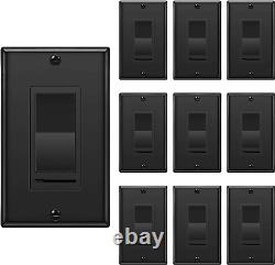 10 Pack BESTTEN Dimmer Wall Light Switch Compatible with 10 Pack 2. Black
