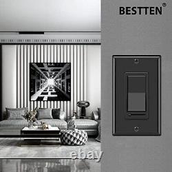 10 Pack BESTTEN Dimmer Wall Light Switch Compatible with Dimmable LED CFL