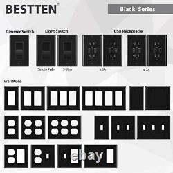 10 Pack BESTTEN Dimmer Wall Light Switch Compatible with Dimmable LED CFL