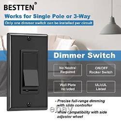 10 Pack BESTTEN Dimmer Wall Light Switch Compatible with Dimmable LED CFL Inc