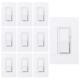 10 Pack Bestten Dimmer Light Switch, Single Pole Or 3 Way, For Dimmable Led Li