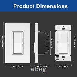 10 Pack Bestten Dimmer Light Switch, Single Pole Or 3 Way, For Dimmable Led Li