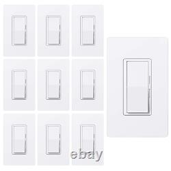 10 Pack Bestten Dimmer Light Switch, Single Pole Or 3 Way, For Dimmable Led Li