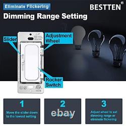 10 Pack Digital Dimmer Light Switch Single Pole or 3-Way LED /Incandescent/ C