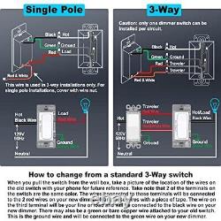10 Pack Digital Dimmer Light Switch Single Pole or 3-Way LED /Incandescent/ C