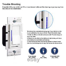 10 Pack Digital Dimmer Light Switch with LED Indicator Horizontal