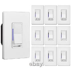 10 Pack Digital Dimmer Light Switch with LED Indicator, Horizontal Dimming Sl