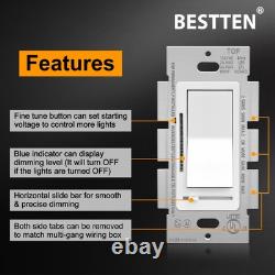 10 Pack Digital Dimmer Light Switch with LED Indicator, Single Pole or 3-Wa
