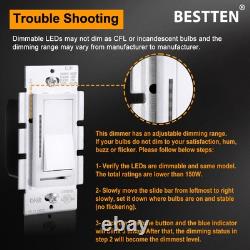 10 Pack Digital Dimmer Light Switch with LED Indicator, Single Pole or 3-Wa