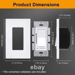 10 Pack Digital Dimmer Light Switch with LED Indicator, Single Pole or 3-Wa