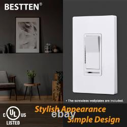 10 Pack Digital Dimmer Light Switch with LED Indicator, Single Pole or 3-Wa