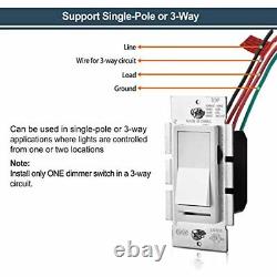 10 Pack Dimmer Light Switch, Single-Pole Or 3-Way, 120V, Compatible With LED, UL