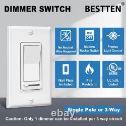 10 Pack Dimmer Light Switch, Single-Pole or 3-Way Dimmer Switches, 120V