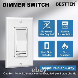 10 Pack Dimmer Light Switch, Single-Pole or 3-Way Dimmer Switches, 120V, Comp