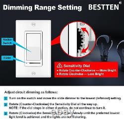 10 Pack Dimmer Light Switch, Single-Pole or 3-Way Dimmer Switches, 120V, Comp