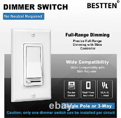 10 Pack Dimmer Light Switch, Single-Pole or 3-Way Dimmer Switches, 120V, Compa