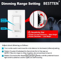 10 Pack Dimmer Light Switch, Single-Pole or 3-Way Dimmer Switches, 120V, Compati