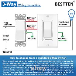 10 Pack Dimmer Light Switch, Single-Pole or 3-Way Dimmer Switches, 120V, Compati