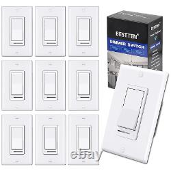 10 Pack Dimmer Light Switch, Single-Pole or 3-Way Dimmer Switches, 120V, Compati