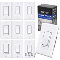 10 Pack Dimmer Light Switch, Single-Pole or 3-Way Dimmer Switches, 120V, with