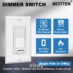 10 Pack Dimmer Light Switch, Single-Pole or 3-Way Dimmer Switches, 120V, with